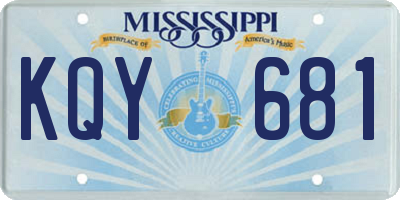 MS license plate KQY681