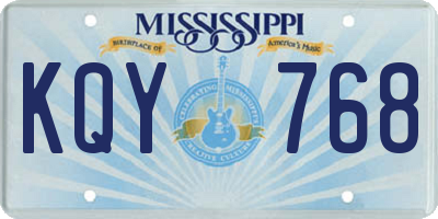 MS license plate KQY768