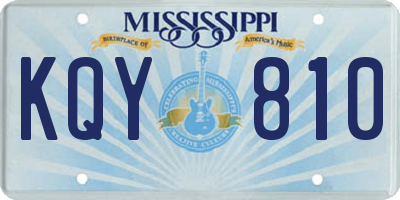 MS license plate KQY810