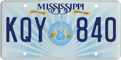 MS license plate KQY840
