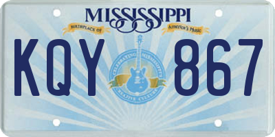 MS license plate KQY867