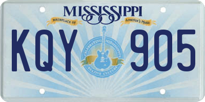 MS license plate KQY905