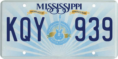 MS license plate KQY939