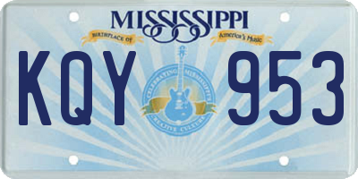 MS license plate KQY953