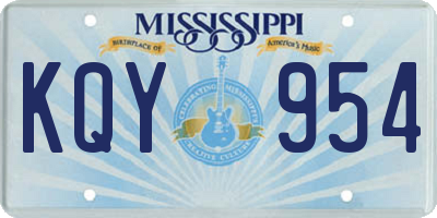 MS license plate KQY954