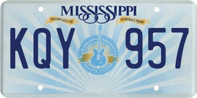 MS license plate KQY957