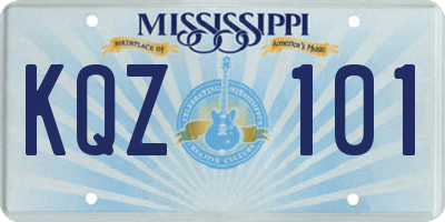 MS license plate KQZ101