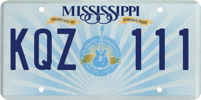 MS license plate KQZ111