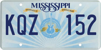 MS license plate KQZ152
