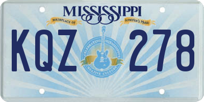 MS license plate KQZ278