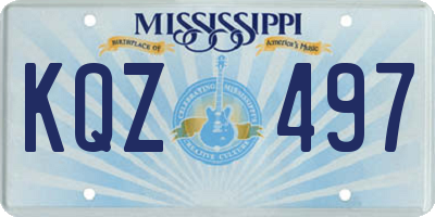 MS license plate KQZ497