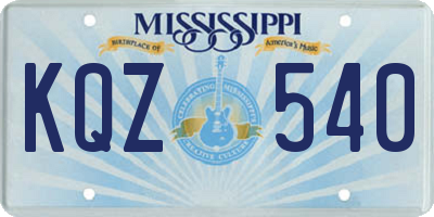MS license plate KQZ540