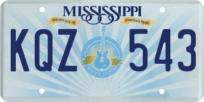 MS license plate KQZ543