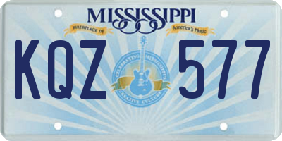 MS license plate KQZ577