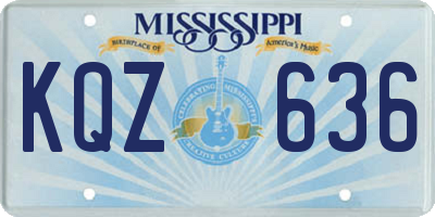 MS license plate KQZ636