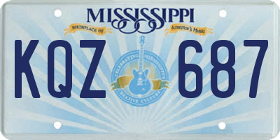 MS license plate KQZ687