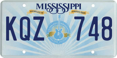 MS license plate KQZ748
