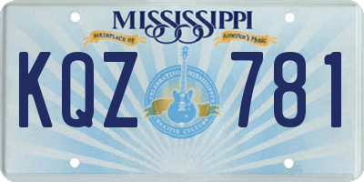 MS license plate KQZ781