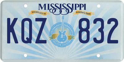 MS license plate KQZ832