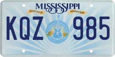 MS license plate KQZ985