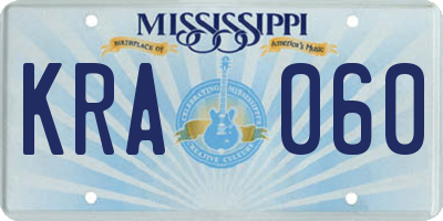 MS license plate KRA060