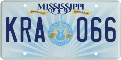 MS license plate KRA066