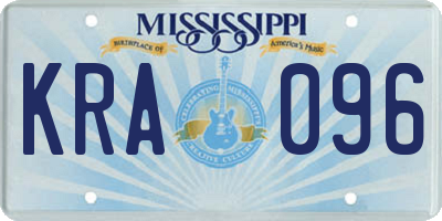 MS license plate KRA096