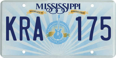 MS license plate KRA175