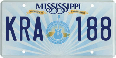 MS license plate KRA188
