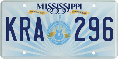 MS license plate KRA296