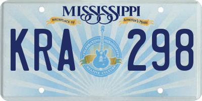 MS license plate KRA298