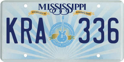 MS license plate KRA336
