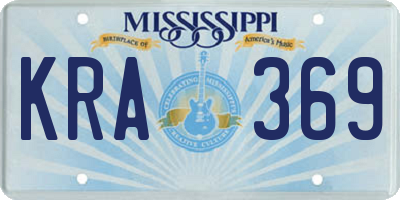 MS license plate KRA369
