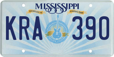 MS license plate KRA390