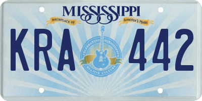 MS license plate KRA442
