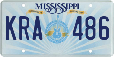 MS license plate KRA486