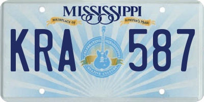 MS license plate KRA587