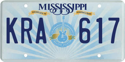 MS license plate KRA617