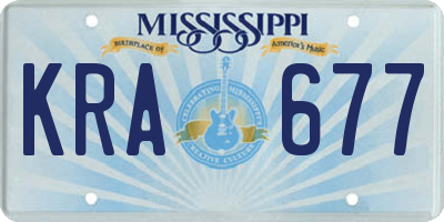 MS license plate KRA677