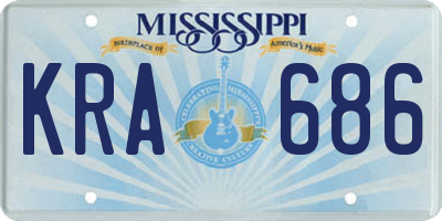 MS license plate KRA686