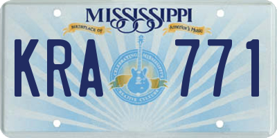 MS license plate KRA771