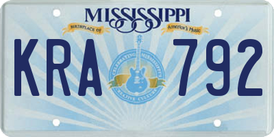 MS license plate KRA792