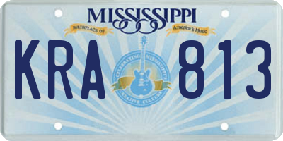 MS license plate KRA813
