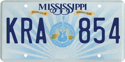 MS license plate KRA854