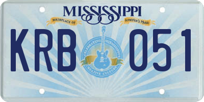 MS license plate KRB051