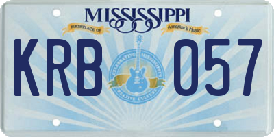 MS license plate KRB057