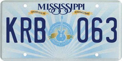 MS license plate KRB063