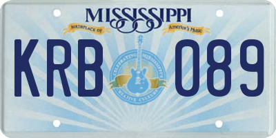 MS license plate KRB089