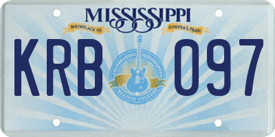 MS license plate KRB097