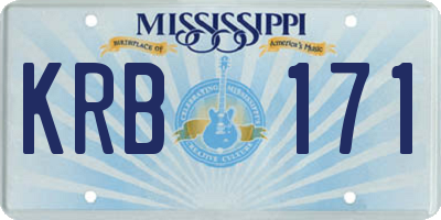 MS license plate KRB171